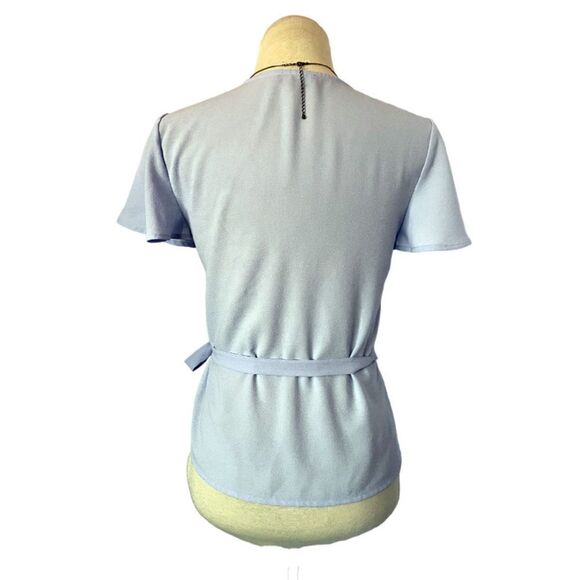 1.STATE Women's Blue Wrap Top Size XS - Picture 3 of 6